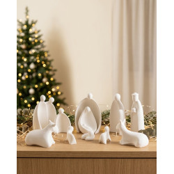 nacimiento blanco minimalista navidad hermoso pequeño grande